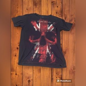 TWO English Laundry Black T-shirts with designs Size M